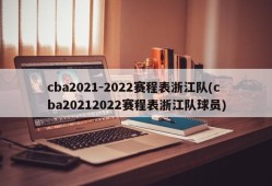 cba2021-2022赛程表浙江队(cba20212022赛程表浙江队球员)